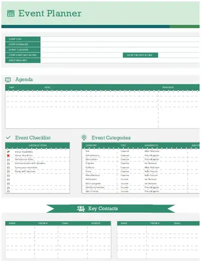 Event planner and timeline modern-simple
