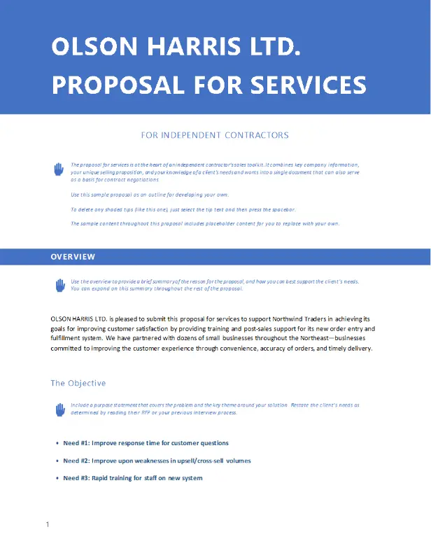 Business services proposal blue modern simple