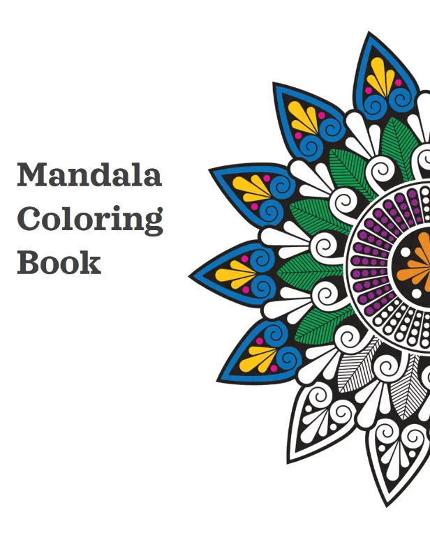 Mandala coloring book organic boho