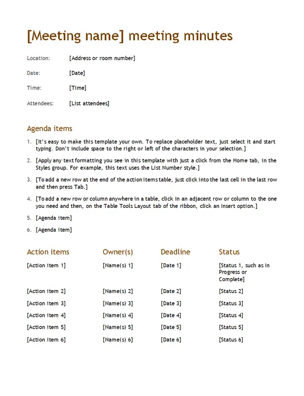 Meeting minutes (simple) modern simple