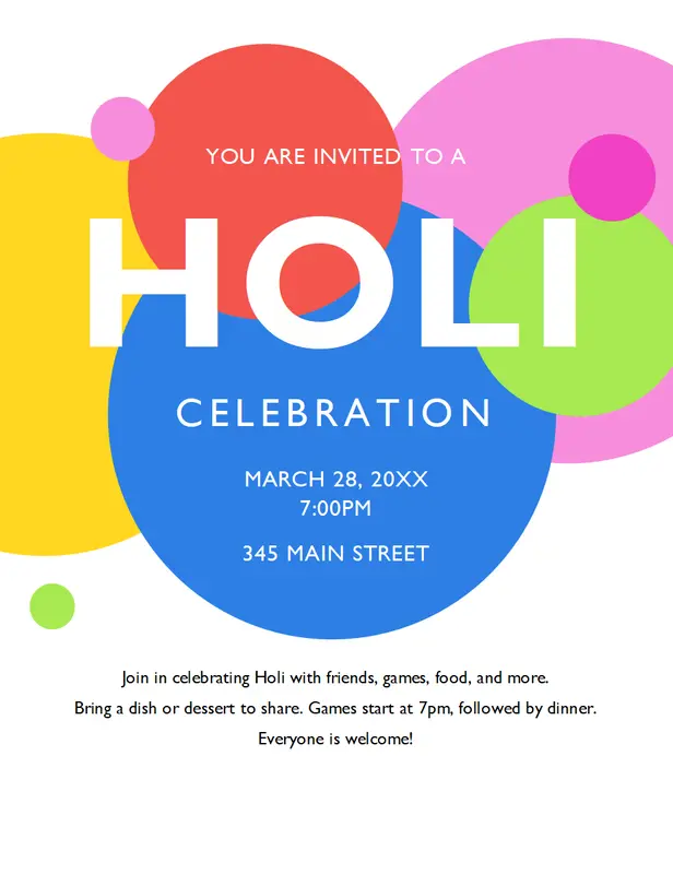 brochure on holi made in ms word