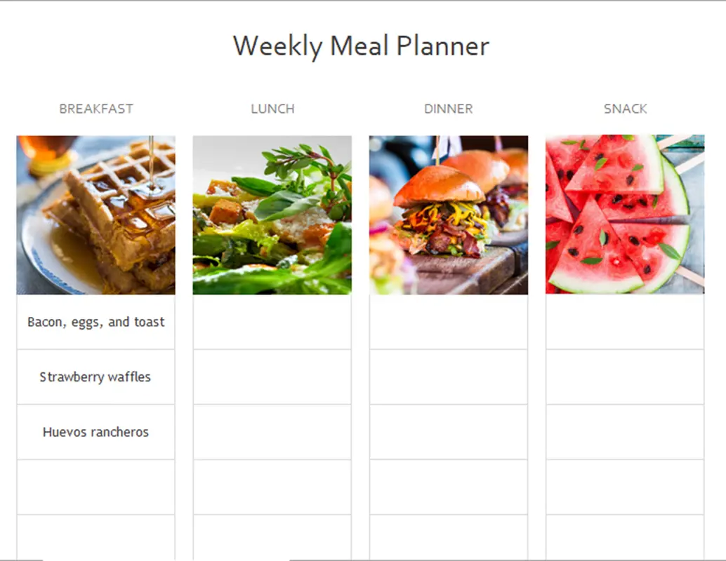 Simple meal planner modern-simple