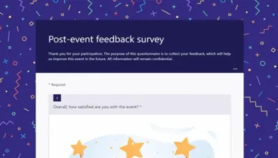 Post-event feedback survey blue