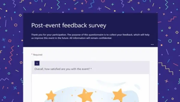 Post-event feedback survey blue