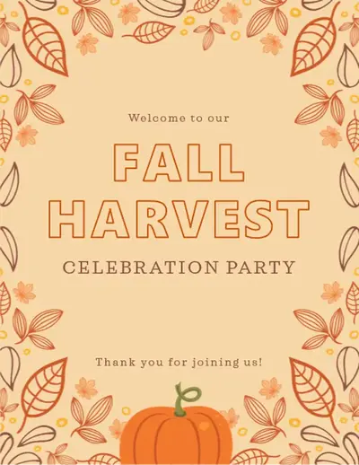 Autumn party printables whimsical-line