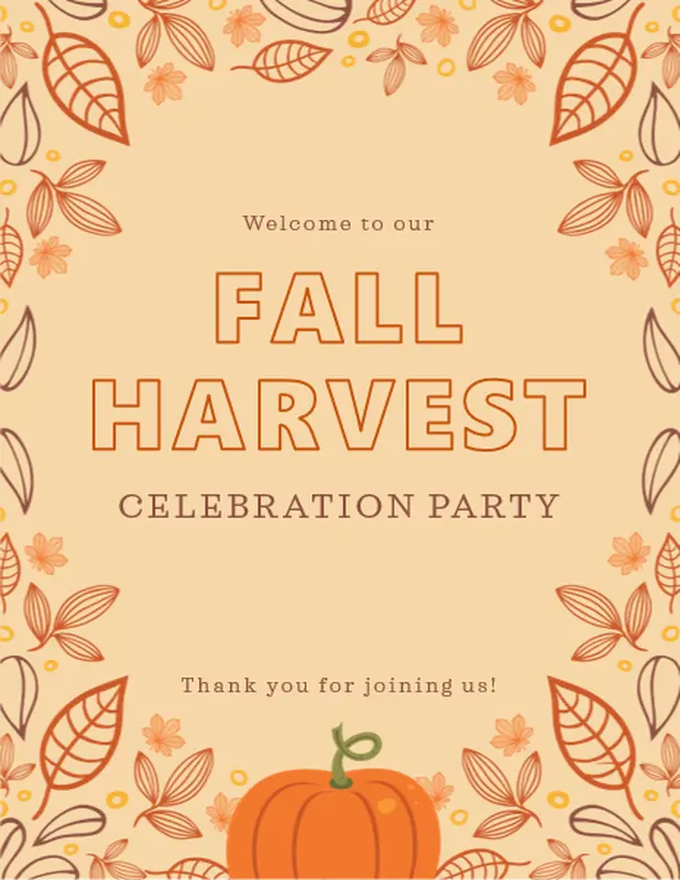 Autumn party printables whimsical-line
