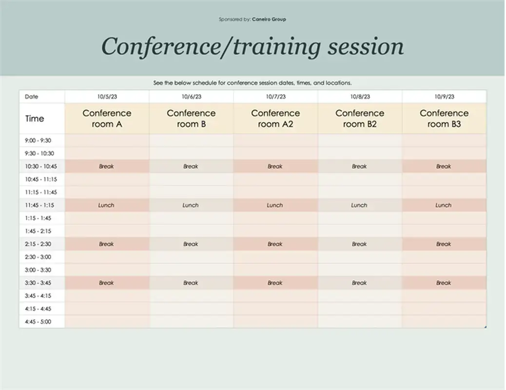 Event schedule orange modern-simple