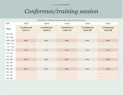 Event schedule orange modern-simple