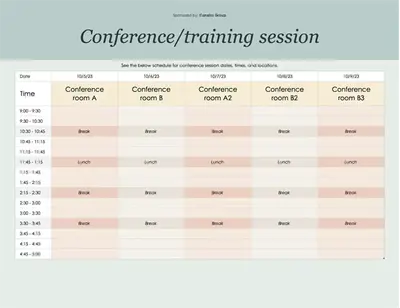 Event schedule orange modern-simple