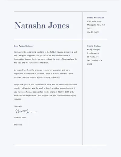 Classic clean cover letter white modern simple