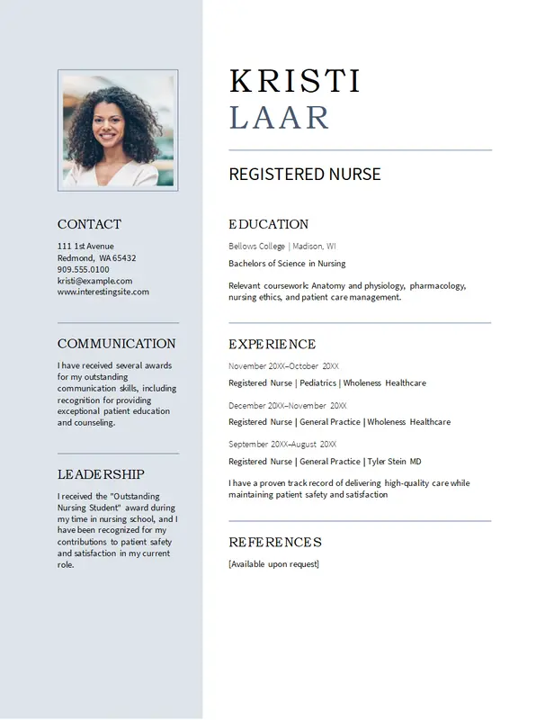 Modern nursing resume orange modern-geometric