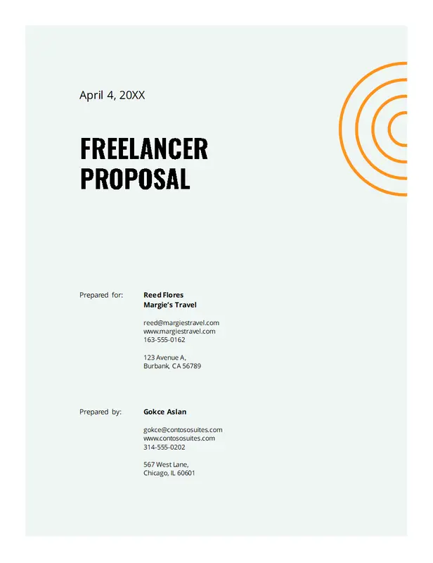 Freelancer business proposal blue modern bold