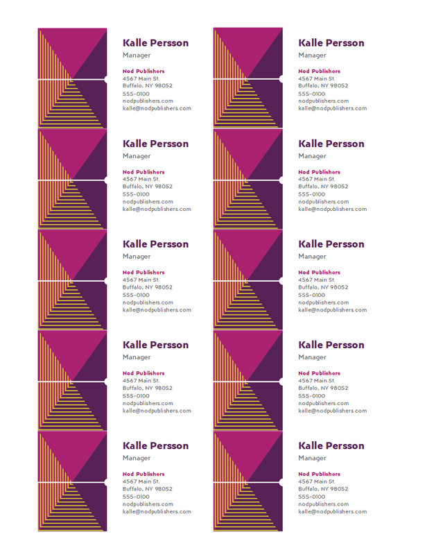 Geometric business cards purple modern-color-block