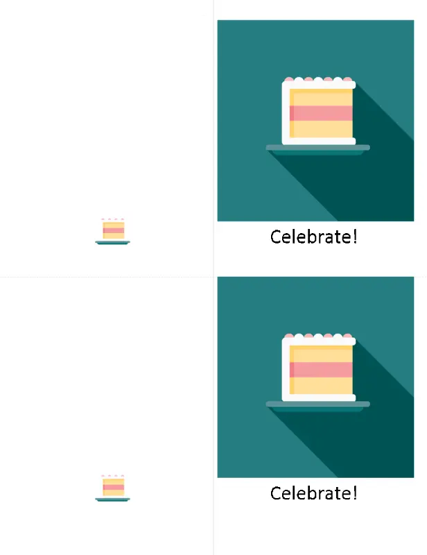 Cake celebration card green modern-simple