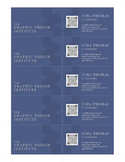Subtly bold business card blue modern-simple