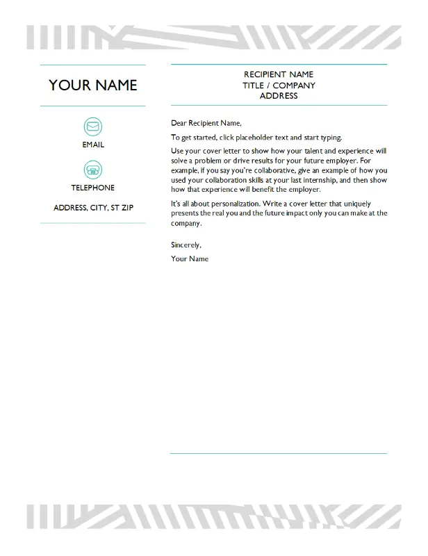 Creative cover letter, designed by MOO blue modern-simple