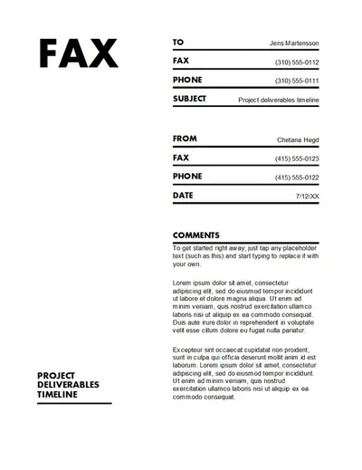 Fax cover sheet (standard format) modern simple