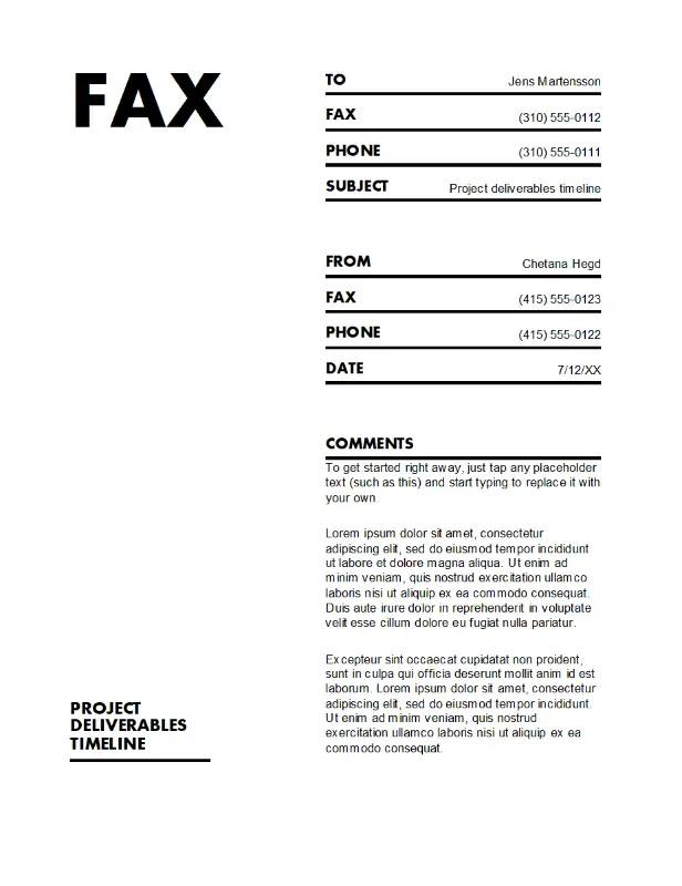 Fax cover sheet (standard format) white modern simple