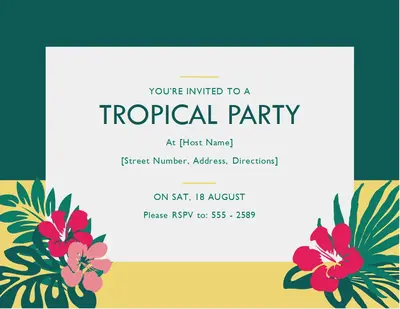 Party invitation (tropical) modern-simple