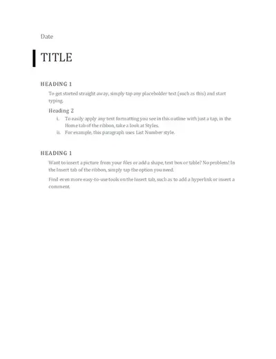 Create an outline modern simple
