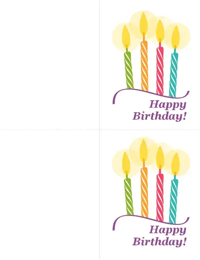 Birthday cards (2 per page)  yellow modern-simple