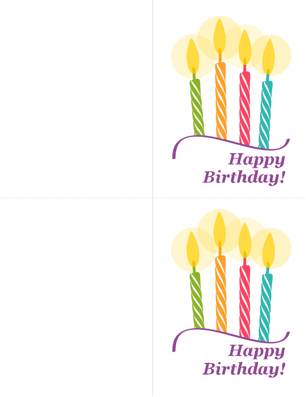 Birthday cards (2 per page) yellow modern-simple