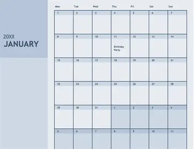 12-Month calendar modern-simple