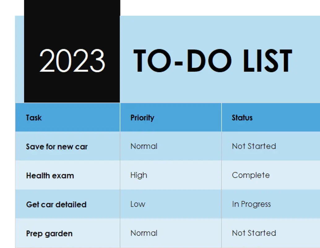 Simple to-do list blue modern simple