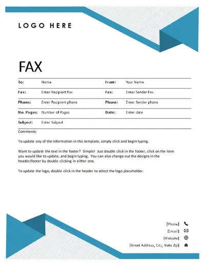 Pinstripes fax cover modern simple