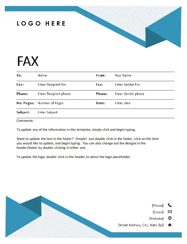Pinstripes fax cover modern simple