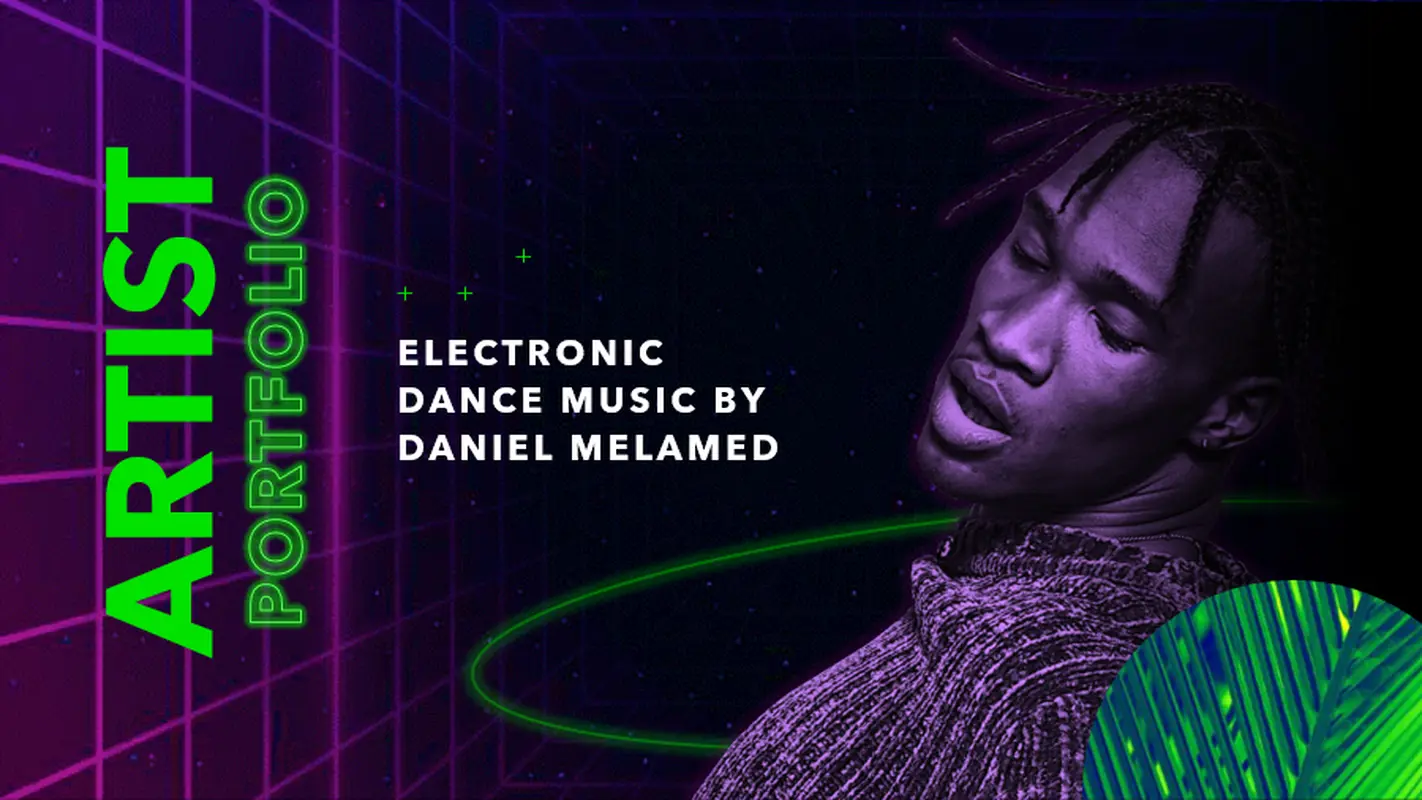 Music design purple modern bold