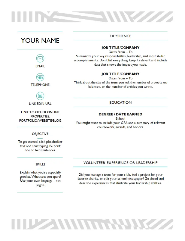 Creative resume, designed by MOO blue modern-simple