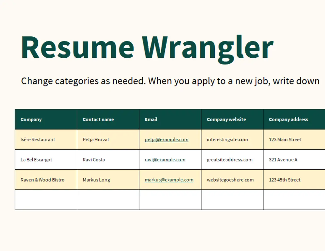 Resume Wrangler yellow modern simple