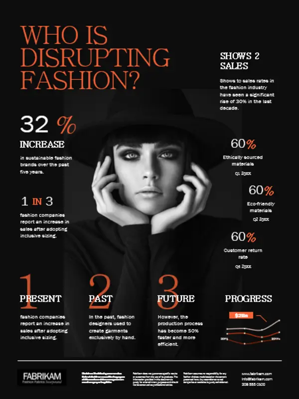 Fashion infographics poster black modern-bold