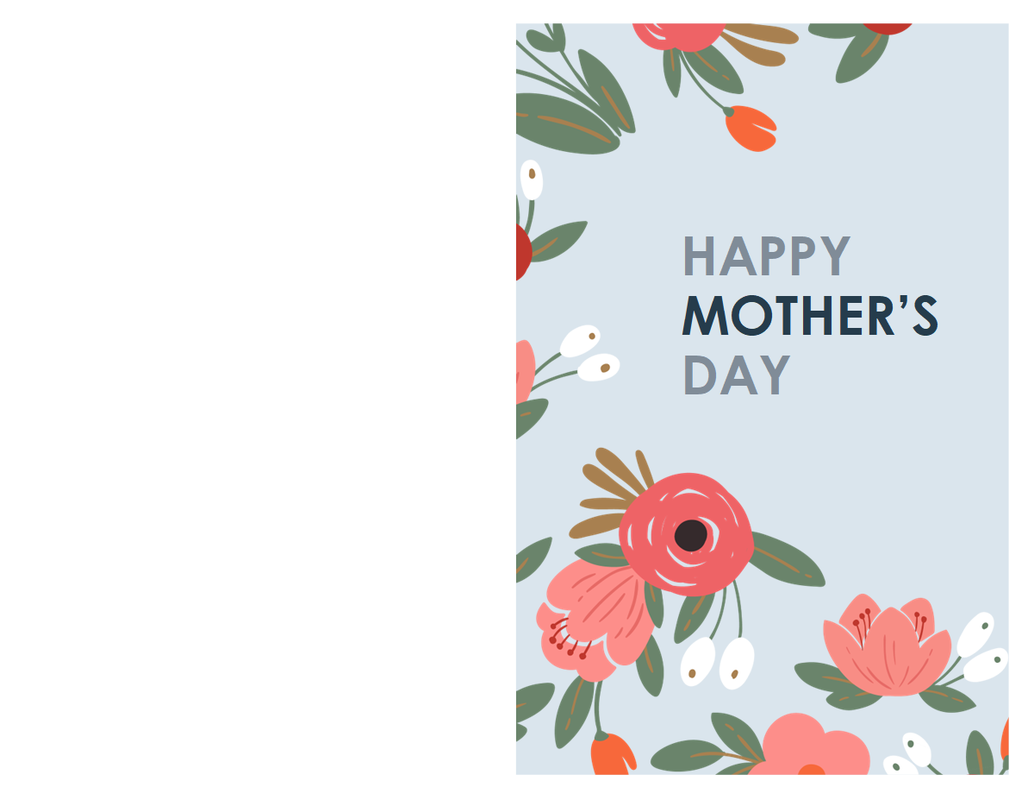 Elegant florals Mother's Day card pink organic-simple