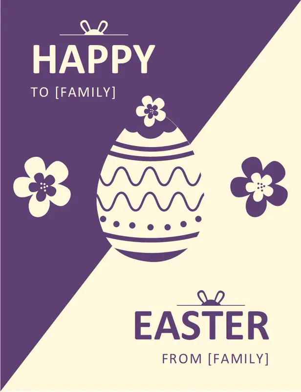 Two-tone Easter card purple modern-simple