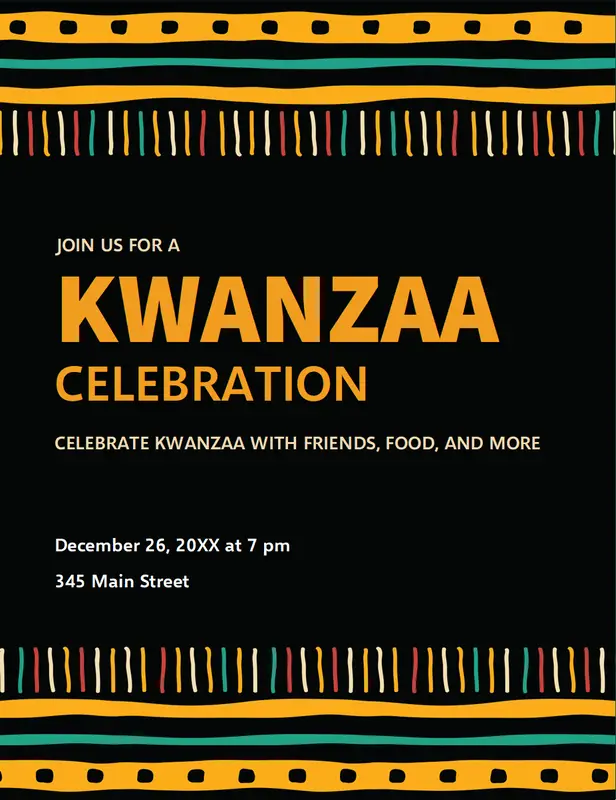 Kwanzaa flyer whimsical color-block
