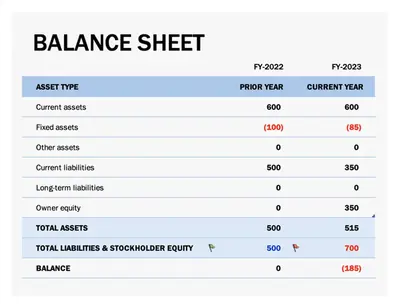 Balance sheet blue modern-simple