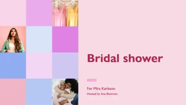 Bridal shower slideshow pink modern simple