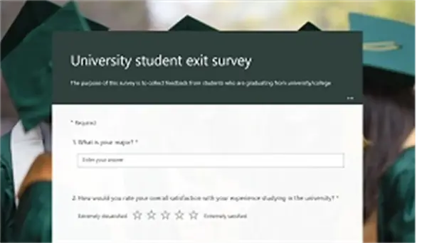 University student exit survey green modern simple