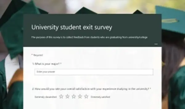 University student exit survey green modern simple