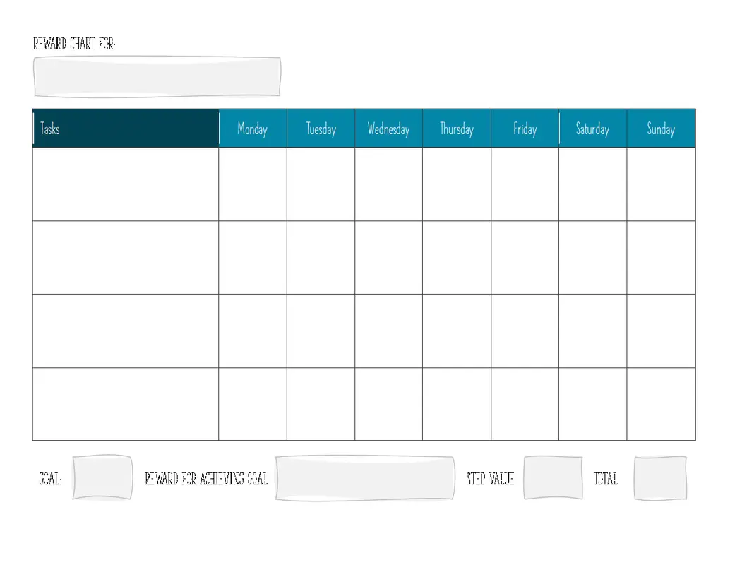 Task and goal reward chart modern-simple