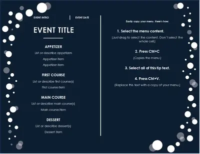 Menu (Elegant Party design) modern-simple