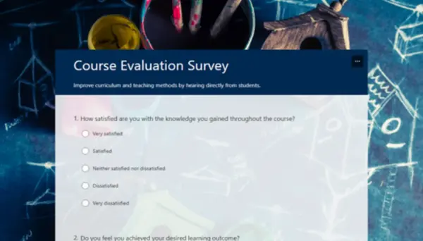 Course evaluation survey blue modern simple