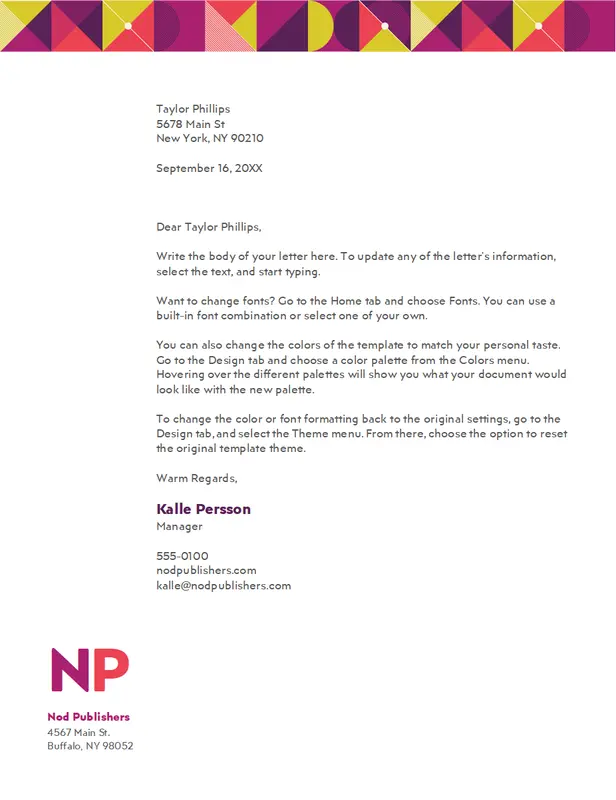 Geometric letterhead purple modern-geometric