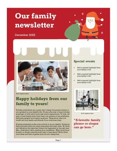 Family Christmas newsletter modern-color-block