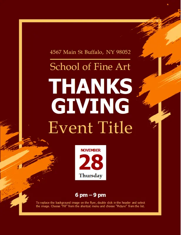 Modern Thanksgiving flyer brown modern