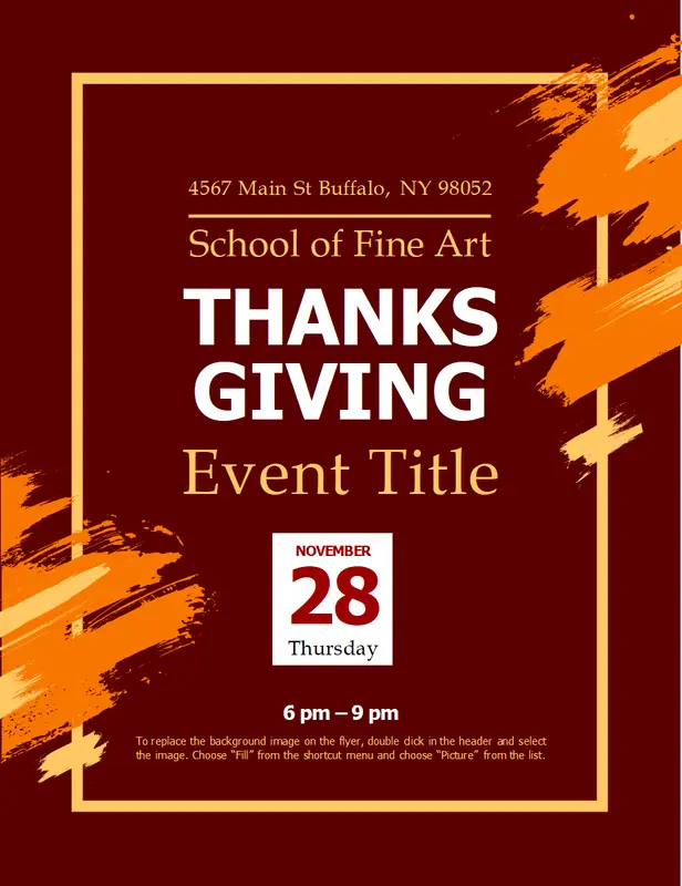 Modern Thanksgiving flyer brown modern