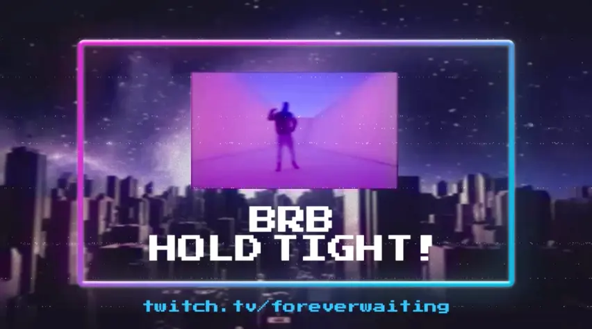 On hold Twitch stream  A template to let your viewers know you'll be right back.