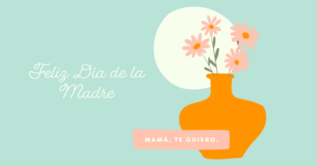 Mamá, te quiero blue whimsical-line